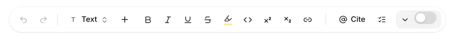The formatting toolbar